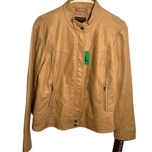 Bernardo Faux Leather Jacket Soft Wheat